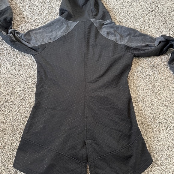THE NORTH FACE Womens ReCOVER UP Fleece Hooded Jacket Coat BLack Gray Large L - Picture 8 of 8